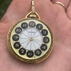 Trice Vintage Intricately Engraved Gold Pocket Watch